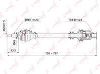 Cd-6706 привод в сборе r lada largus 1.6 8v 12&gt  renault logan i 1.5d-