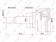 Co-7801 шрус наружный mitsubishi carisma 1.6-1.9d 95-06 lynxauto