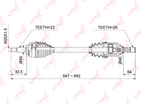 Cd-6707 привод в сборе l lada largus 1.6 16v 12&gt  renault logan i 1.5d