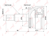 Co-3836a шрус наружный land rover discovey iii-iv 2.7d-5.0 04&gt / range