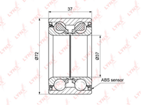 Wb-1284 подшипник ступицы передний с abs (37x37x72) opel corsa d/e 1.2