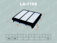 LA-1168 Фильтр воздушный MITSUBISHI L200 2.5D 05] (4D56)