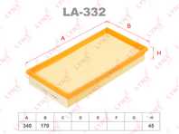 LA-332 Фильтр воздушный LYNXauto