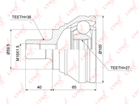 Co-3870 шрус наружный audi a3 1.4-3.2 03-12  skoda octavia(1z/5e) 1.2-