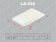 .фильтр воздушный (la-420) lynx la420