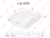 La-250 фильтр воздушный mitsubishi galant 2.4 03> lynxauto