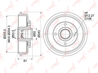 BM-1040 Барабан тормозной LYNXauto