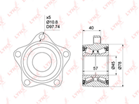 Wb-1007 подшипник ступицы передний ford transit 2.2d-3.2d 06-14 lynxau