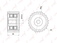 PB-3034 Ролик промежуточный ремня ГРМ LYNXauto