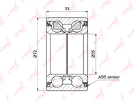 Wb-1287 подшипник ступицы передний с abs (33x35x72) opel corsa d/e 1.0