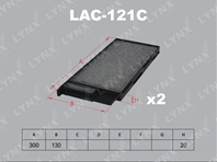 [LAC121C] LYNXauto Фильтр салона угольный