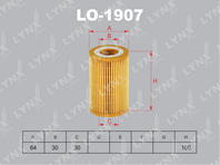 LO-1907 Фильтр масляный MERCEDES-BENZ C180D-250D(W204/5) 07] / E200D-300D(W212) 09] / S250D-300D(W2...