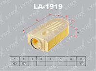 LA-1919 Фильтр воздушный LYNXauto