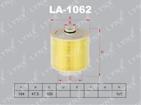 LA-1062 Фильтр воздушный AUDI A6 2.7D-3.0D 04-11 / Allroad 2.7D-3.0D 05-11