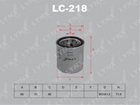 [LC218] LYNXauto Фильтр масляный