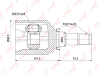 Ci-3719 шрус внутренний toyota carina e(t19) 1.6-1.8 92-95 / caldina(t