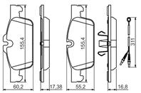 Колодки тормозные дисковые передние 0986494527 от производителя BOSCH