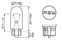 1 987 302 241_лампа! (WY5W) 12V 5W W2.1X9.5d передний габарит стеклянный цоколь