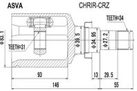 Шрус внутренний правый 31x35x34