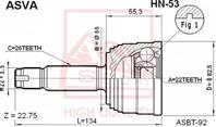 Шрус наружный 22x55x26