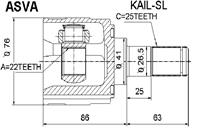 ШРУС ВНУТР L 22X41X25