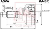 Шрус наружный 25x56x28