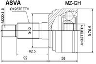 Шрус наружный 32x62x28