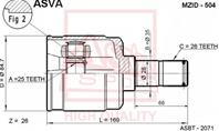 Шрус внутренний левый 25x35x26