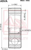 ШРУС ВНУТРЕННИЙ ПРАВЫЙ 27X38X27