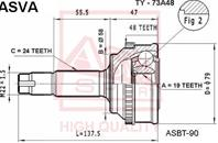 ШРУС наружный 19x58x24