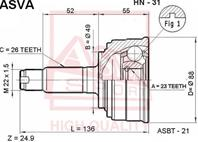 ШРУС НАРУЖНИЙ 23x49x26 HONDA BALLADE CIVIC 1 6 16к