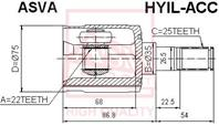 Шрус внутренний левый 22x35x25