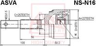 Шрус наружный 22x55x25