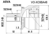 Hyir-ix35c asva  комплект шруса внутренн