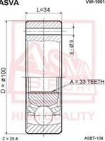 ШРУС ВНУТРЕННИЙ 33X100