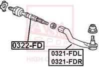 0321fdl asva наконечник рулевой левый
