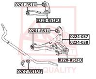 Опора шаровая нижняя 43mm NISSAN PATHFINDER R51 2005-
NAVARA D40 2005-