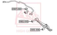0307030 asva втулка передней толкающей тяги