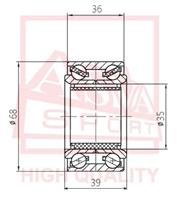 Подшипник ступичный передний (35x68x39x36)
