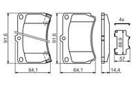 Колодки тормозные дисковые передние 0986461141 от производителя BOSCH