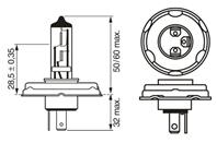 Автолампа R2 HALOGEN 12V SB