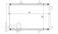 Радиатор кондиционера CITROEN / PEUGEOT C2 (JM) (02-) 1.6 HDI, C3 I (FC, HB) (02-) 1.6 HDI 16V, C3 II (A51) (09-) 1.0 Vti, C4 CACTUS (14-) 1.2 THP, DS3 (10-) 1.2 THP, 207 (WA, WC, WD, WK) (06-) 1.4 Hdi, 208 (12-) 1.0 VTi, (w/i dryer)