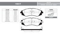 1064 F GW колодка передняя CHEVROLET LACETTI