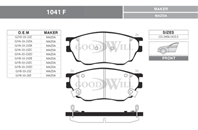 1041 F GW колодка передняя MAZDA