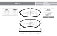 1044 F GW колодка передняя MAZDA UNY4-33-28Z