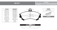 1014 F GW колодка передняя MITSUBISHI/VOLVO