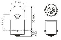 1 987 302 204 лампа! (R5W) 5W 12V BA15S габарит/подсвет.номерного знака