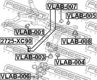 FEBEST VLAB-004 Сайлентблок рычага VOLVO S60/S80/XC90 зад.подв.