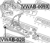 FEBEST VWAB-020 Сайлентблок рычага VAG A3/GOLF III/GOLF IV/PASSAT B3/OCTAVIA пер.подв.передн.