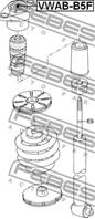 FEBEST VWAB-B5F Опора амортизатора-(с/б) AUDI A6 02-05 зад.
